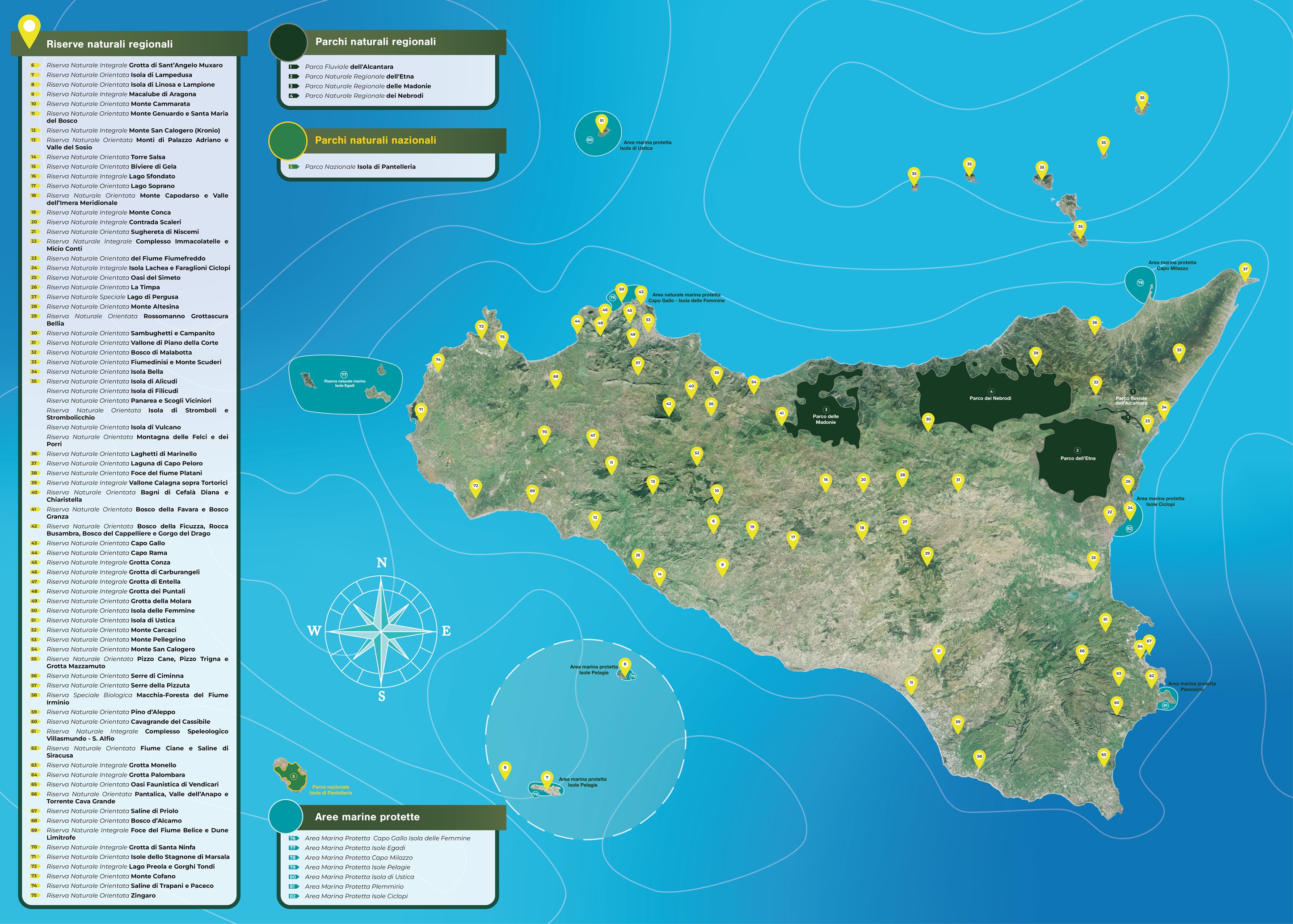 Mappa Parchi e Riserve di Sicilia